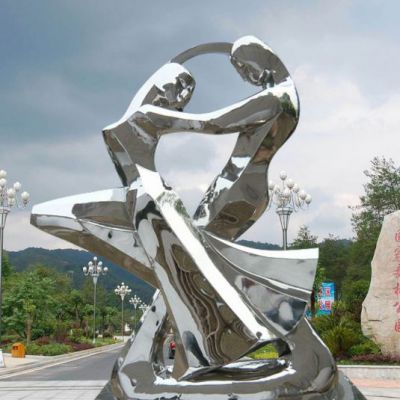 不锈钢舞蹈景观雕塑