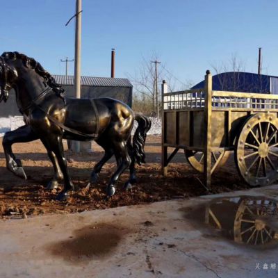 古代马车景观铜雕