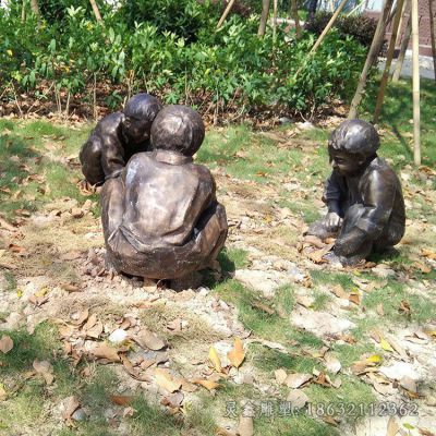 儿童玩耍人物铜雕