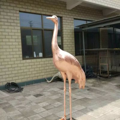 站姿仙鹤景观标志铜雕