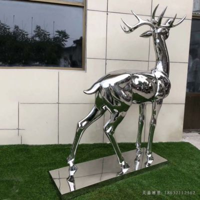 镜面鹿不锈钢雕塑