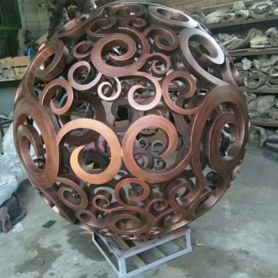 不锈钢镂空球标志雕塑