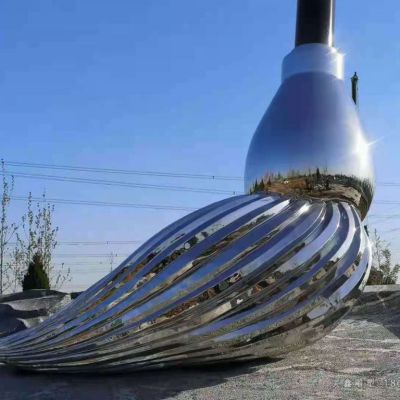 不锈钢毛笔景观雕塑