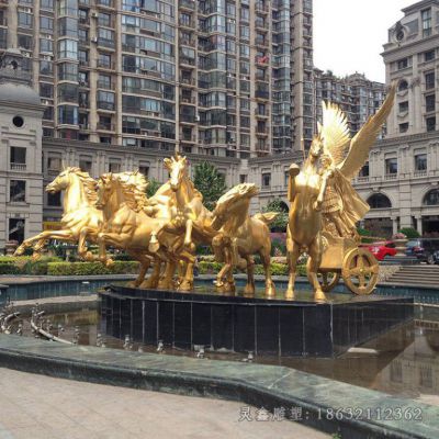 阿波罗战车景观铜雕