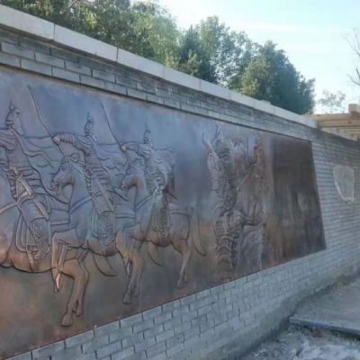 浮雕骑马人物铜雕