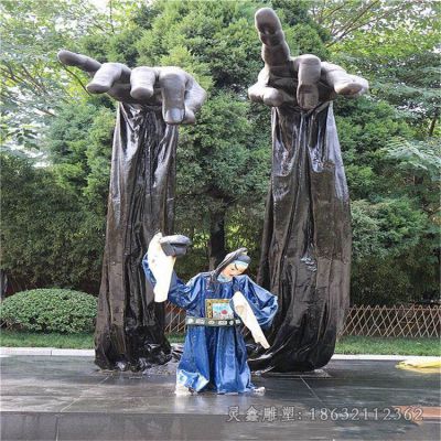 戏曲抽象景观铜雕