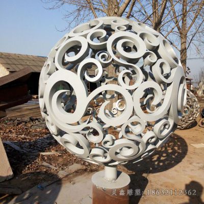 镂空球标志不锈钢雕塑