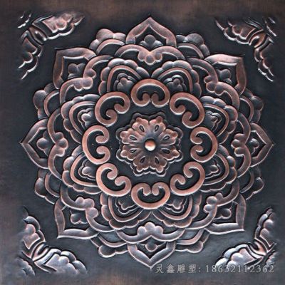 浮雕花朵景观铜雕