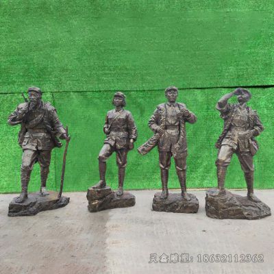 抗战红军人物铜雕
