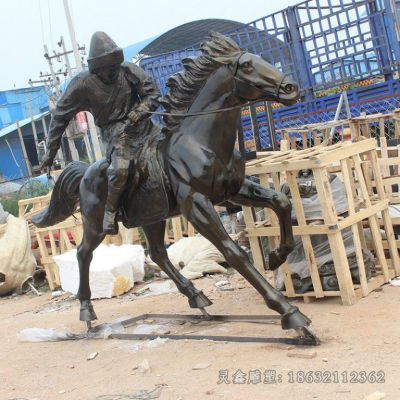 现代人物骑马铜雕