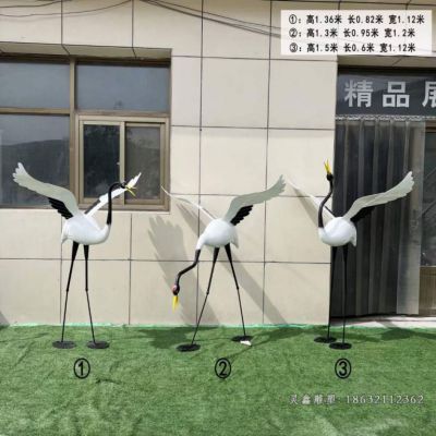 展翅火烈鸟不锈钢雕塑