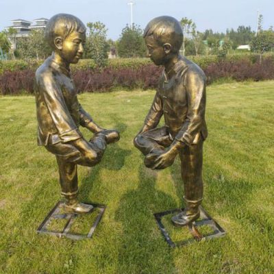 民俗文化撞拐人物铜雕