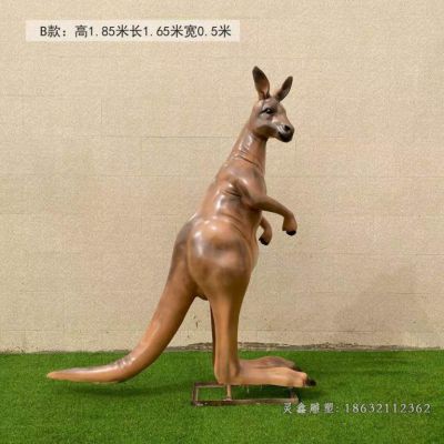 动物袋鼠景观铜雕