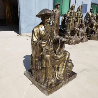 渔文化渔夫人物铜雕