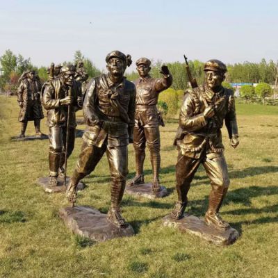 红军人物公园铜雕