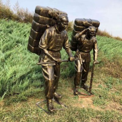 农耕文化人物铜雕