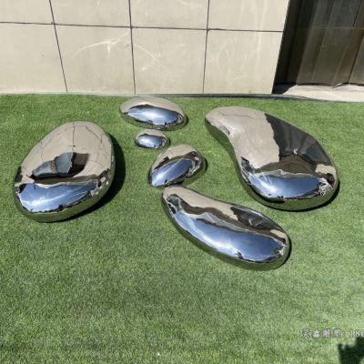 鹅卵石不锈钢景观雕塑